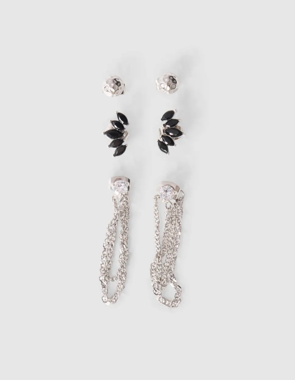 Stud Oorbellen Set Zilver