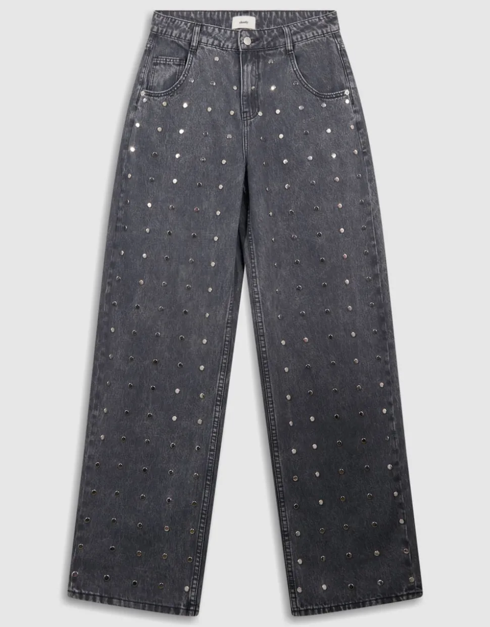Studs Barrel Fit Jeans Grijs