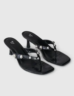 Studs Slipper Hakken Zwart