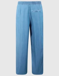 Studs Wide Leg Fit Denim Broek Blauw