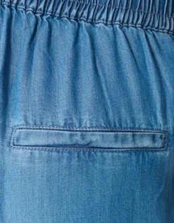 Studs Wide Leg Fit Denim Broek Blauw