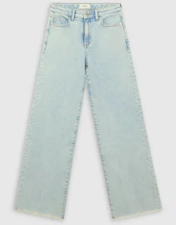 Studs Wide Leg Fit Jeans Bleached