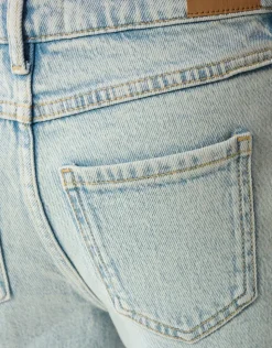 Studs Wide Leg Fit Jeans Bleached