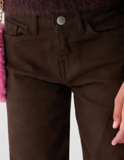 Stud Wide Leg Fit Jeans Bruin
