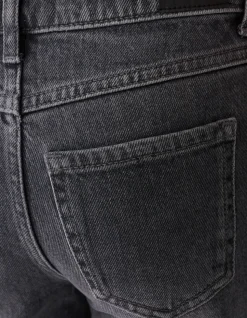 Stud Wide Leg Fit Jeans Donkergrijs