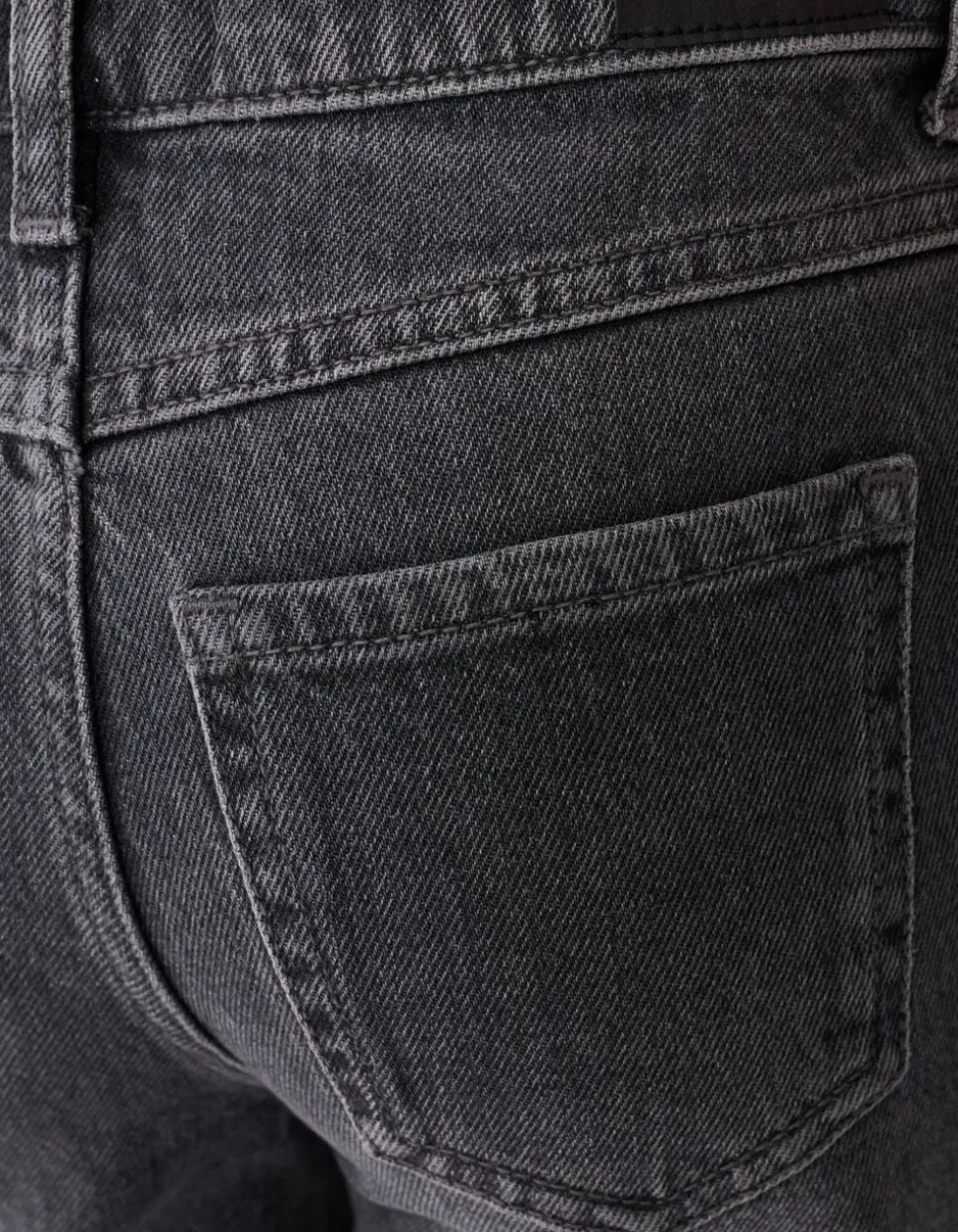 Stud Wide Leg Fit Jeans Donkergrijs