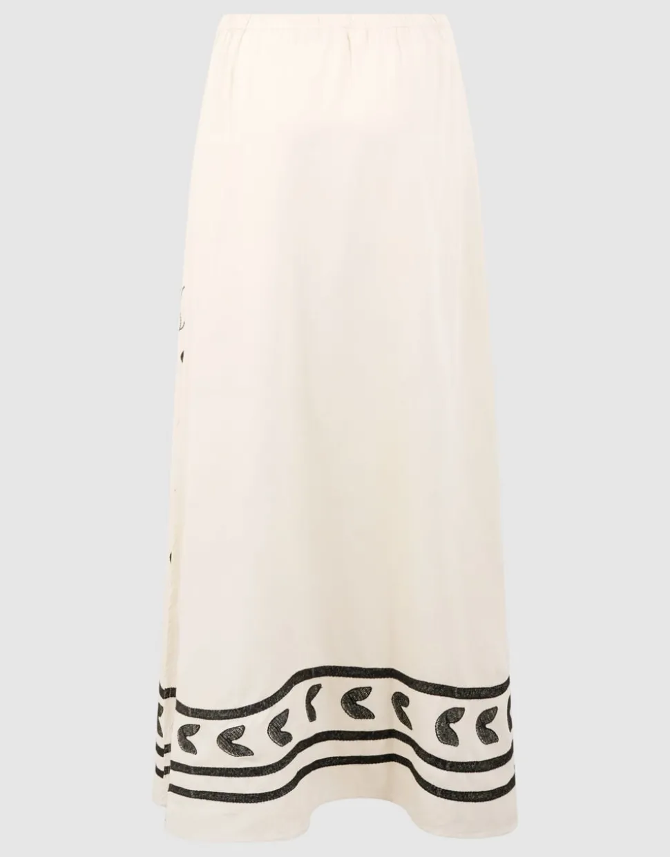 Sun Embroidery Maxi Rok Gebroken Wit