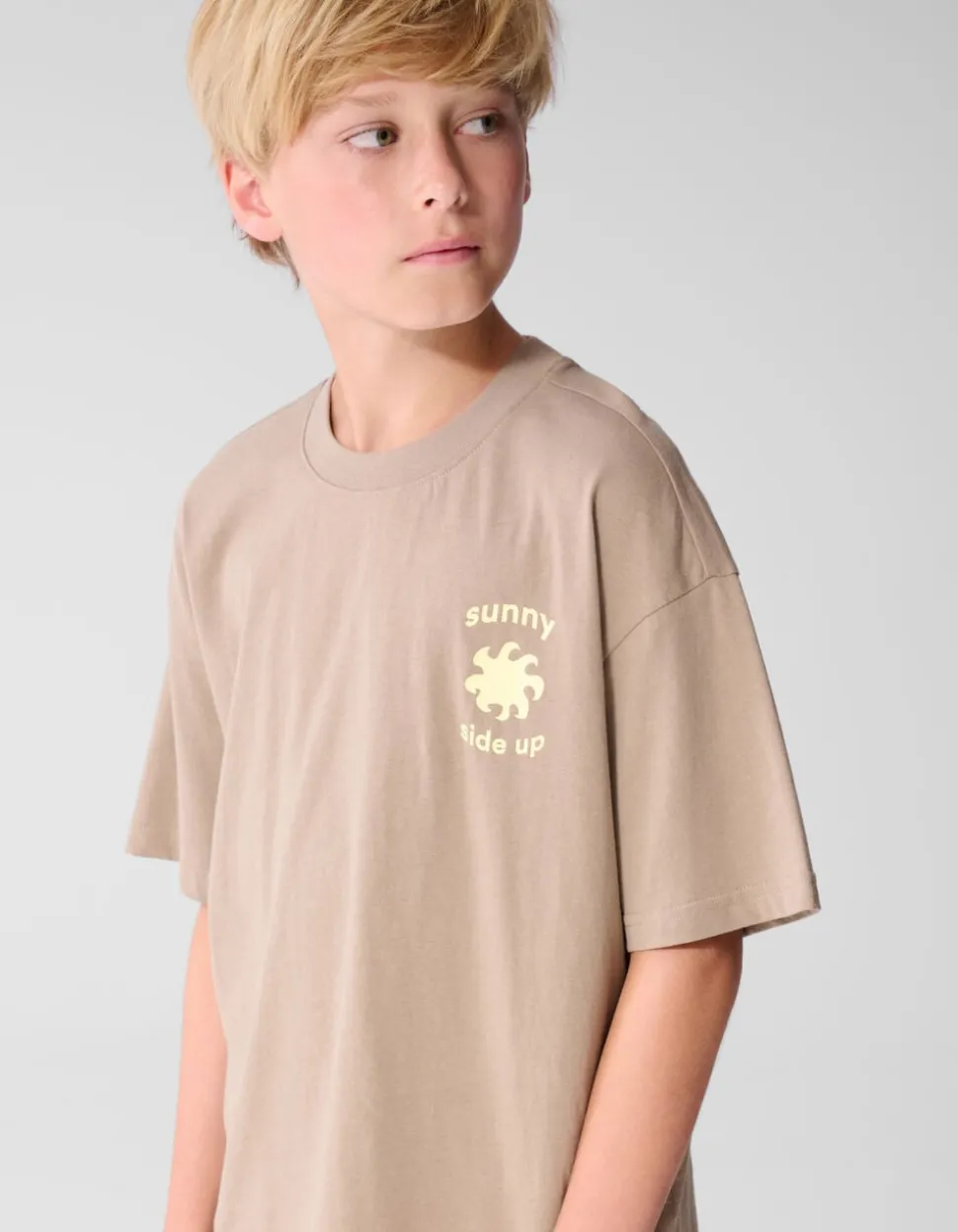 Sunny Side Artwork T-shirt Taupe