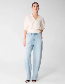 Tape Cropped Top Gebroken Wit