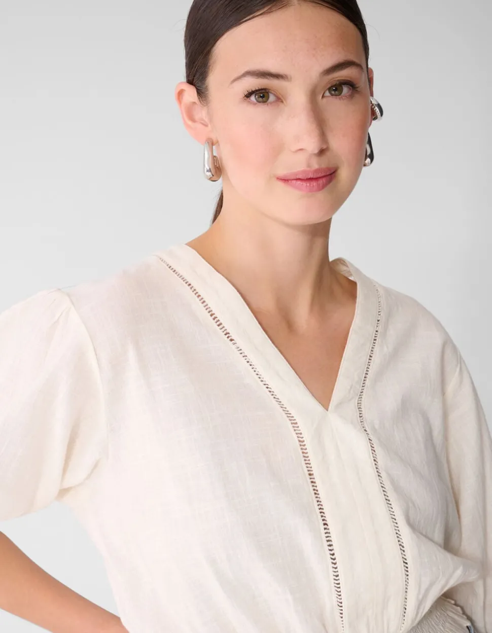 Tape Cropped Top Gebroken Wit