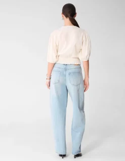 Tape Cropped Top Gebroken Wit