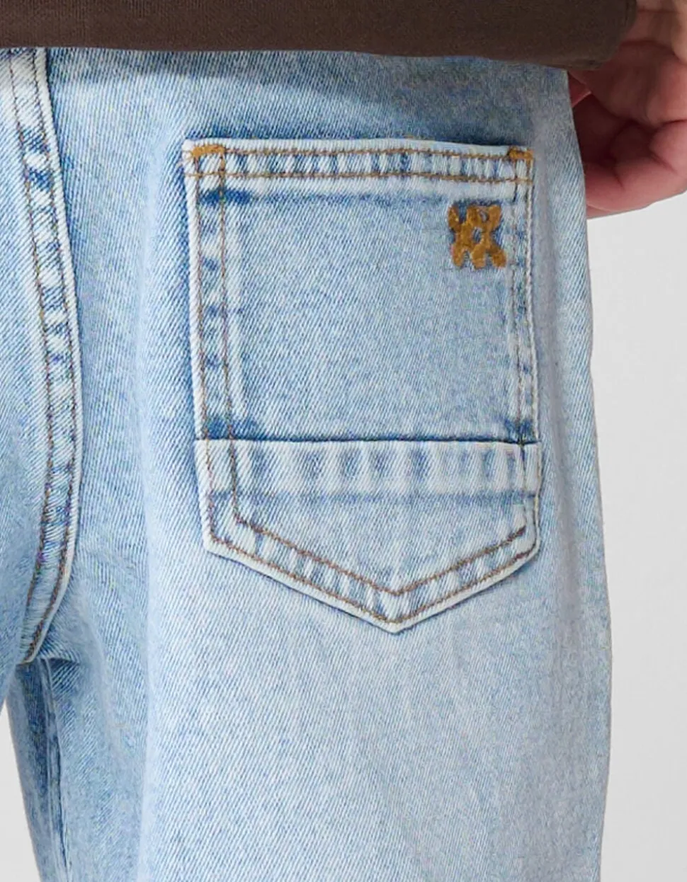 Tapered Fit Jeans Bleached