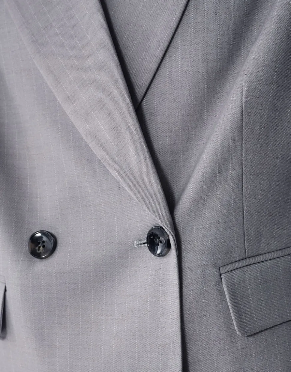 Tapered Pinstripe Blazer Lichtgrijs