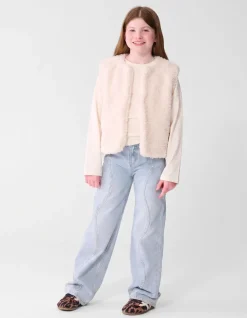 Teddy Mix Gilet Gebroken Wit