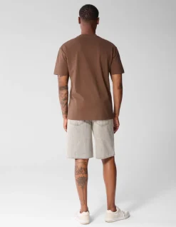 Tekst Print T-shirt Donkerbruin