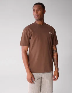 Tekst Print T-shirt Donkerbruin