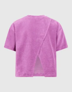 Towelling Heart Top Paars