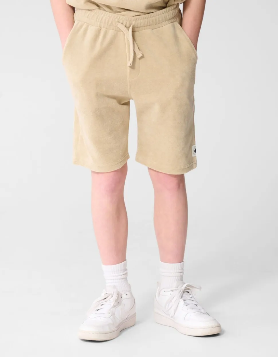 Towelling Relaxed Fit Short Beige