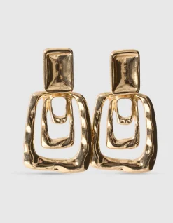Triple Square Oorbellen Goud