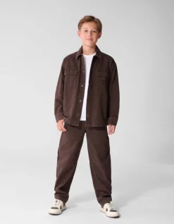 Twill Barrel Fit Broek Donkerbruin