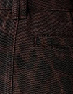 Twill Leopard Print Rok Bruin