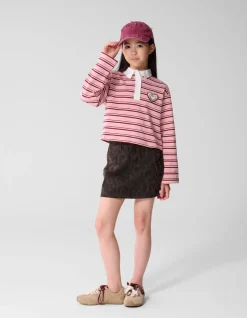 Twill Leopard Print Rok Bruin