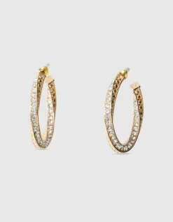Twisted Strass Oorbellen Goud