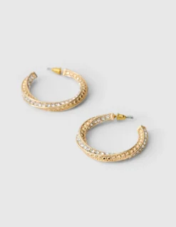 Twisted Strass Oorbellen Goud