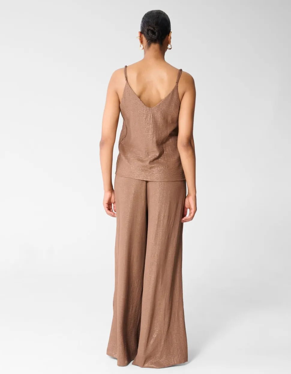 Twist Glitter Singlet Bruin
