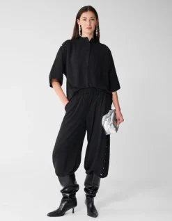 Twist Studs Wide Leg Fit Broek Zwart