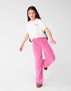 Twist Wide Leg Broek Lichtroze