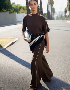 Twist Wide Leg Fit Broek Bruin