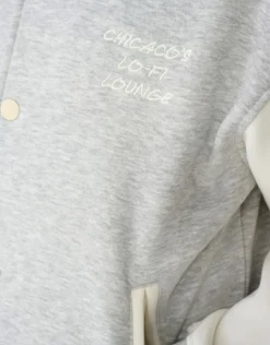 Varsity Bomber Sweat Jack Lichtgrijs