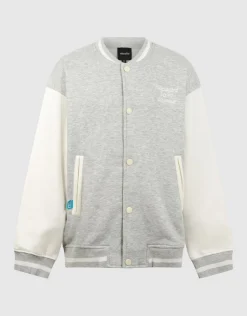 Varsity Bomber Sweat Jack Lichtgrijs