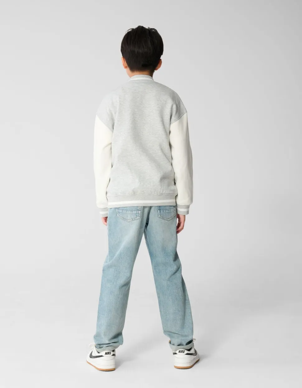 Varsity Bomber Sweat Jack Lichtgrijs