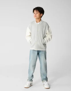 Varsity Bomber Sweat Jack Lichtgrijs