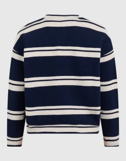 Varsity Stripe Sweater Donkerblauw