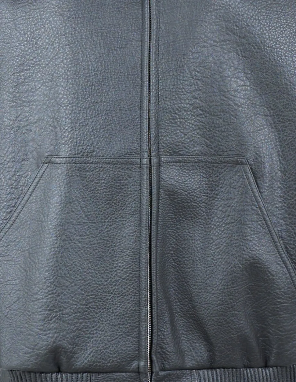 Vegan Leren Hooded Bomber Donkergrijs