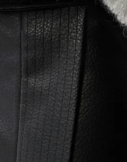 Vegan Leren Overlap Maxi Rok Zwart