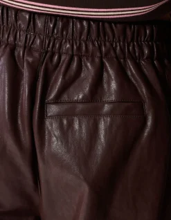 Vegan Leren Short Donkerbruin