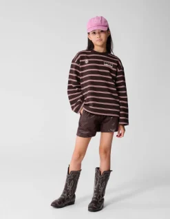 Vegan Leren Short Donkerbruin