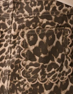 Velvet Leopard Mini Rok Bruin