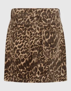 Velvet Leopard Mini Rok Bruin