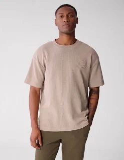 Waffle T-shirt Lichtbruin