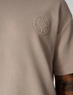 Waffle T-shirt Lichtbruin