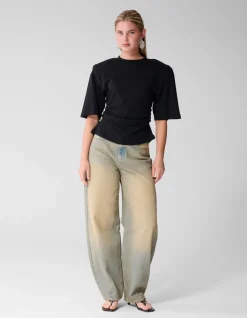Waisted T-shirt Zwart
