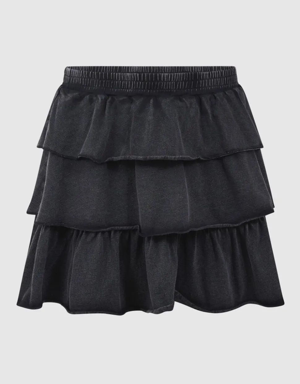 Washed Ruffle Mini Rok Donkergrijs
