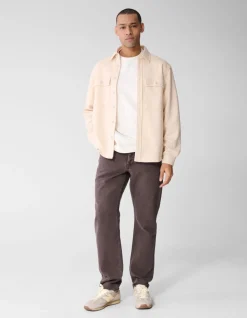 Washed Straight Fit Broek Donkerbruin