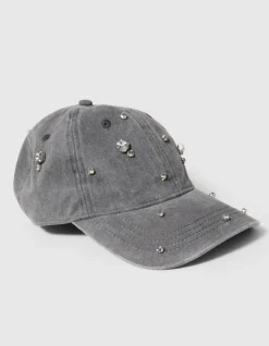 Washed Strass Pet Donkergrijs