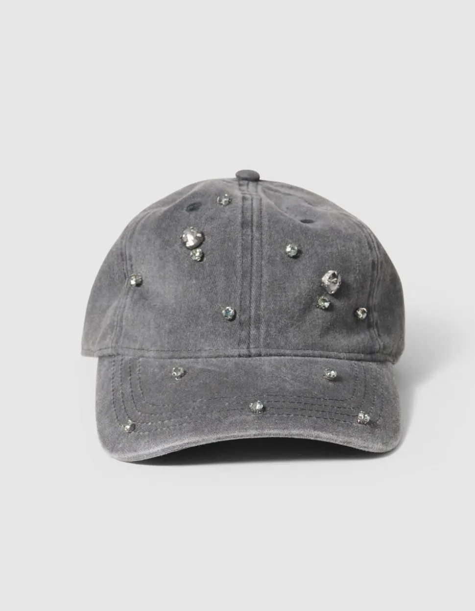 Washed Strass Pet Donkergrijs